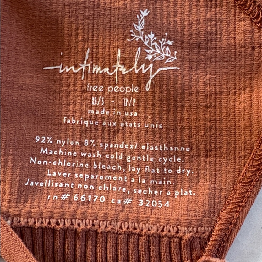 Intimately Free People Rust Ribbed Bralette Intricate Lace Woven Racer Back XS - Picture 6 of 8